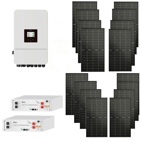 KIT SOLAR 8KW INVERSOR HIBRIDO DEYE SUN-8K-SG05LP1-EU-SM2 + BATERIA PARA RACK DE