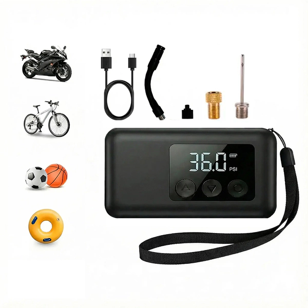 Mini Inflador Portatil Bici Moto Recargable Usb C Bolsito