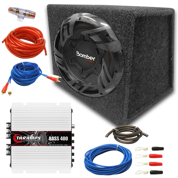 Subwoofer Bomber 12 Carbon 250w + Combo + Potencia 2 Canales