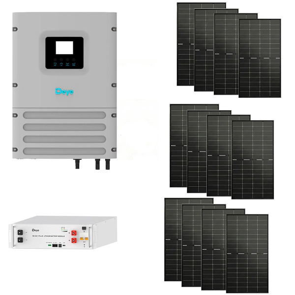 KIT SOLAR 6KW INVERSOR HIBRIDO DEYE SUN-6K-OG01LP1-EU-AM2 + BATERIA PARA RACK DE