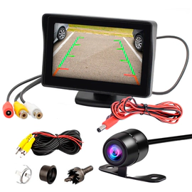 Monitor Pie Movible Con Cámara Estacionamiento Retroceso
