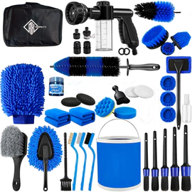 Kit Microfibras Paños Pincel Detail Limpieza Vehicular 42pc