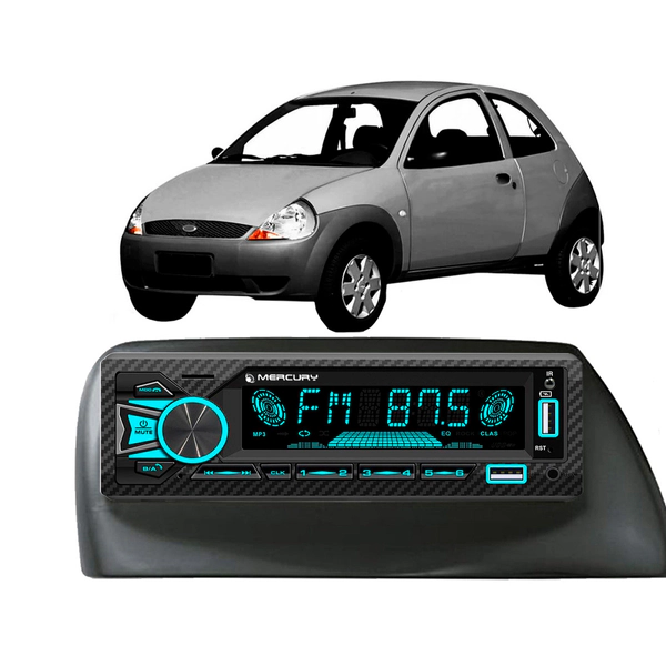 Stereo Usb Rgb Bluetooth Mercury 60w Ford Ka Negro Baliza
