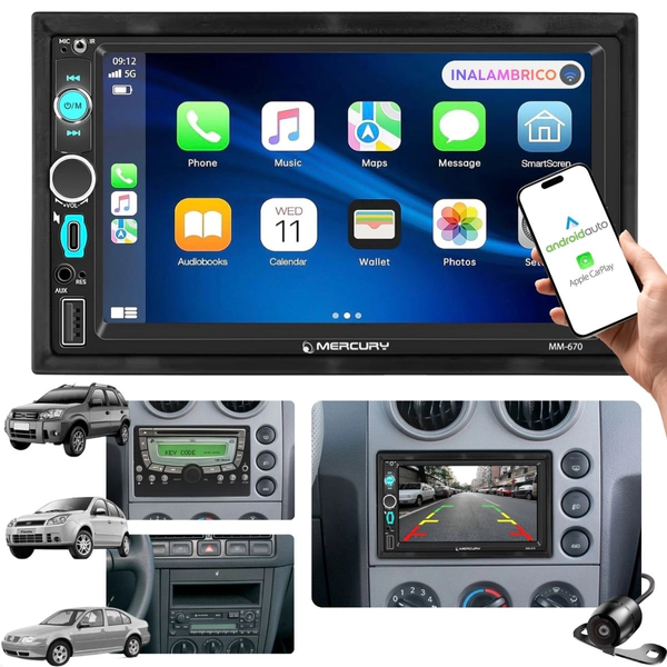 Pantalla Android Auto Inalámbrico + Cámara Ecosport Bora 307