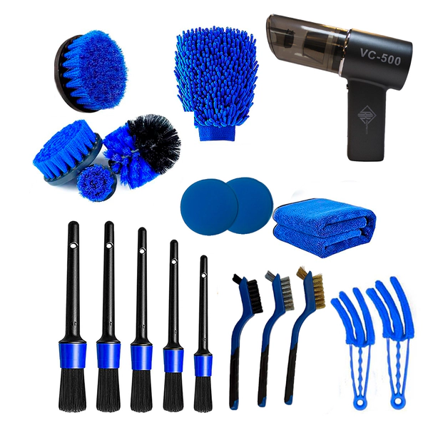 Kit Limpieza Autos 18pza Pistola Espuma Aspiradora Sopladora