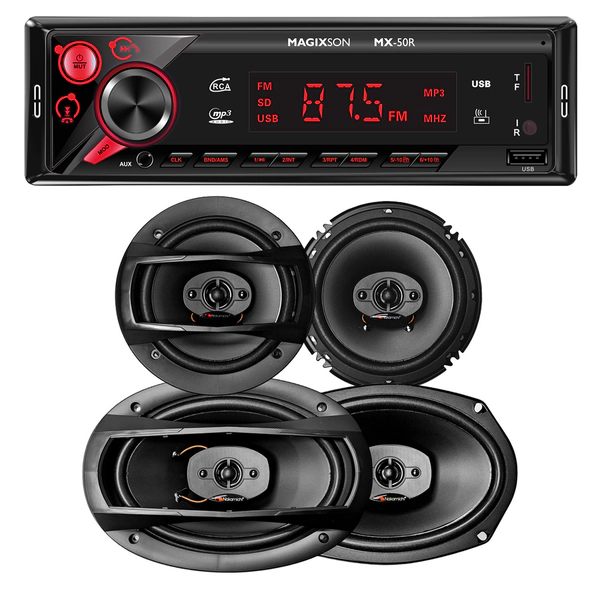 Stereo Sd Bluetooth Parlantes Nakamichi 6x9 Y 6.5 Pulgadas