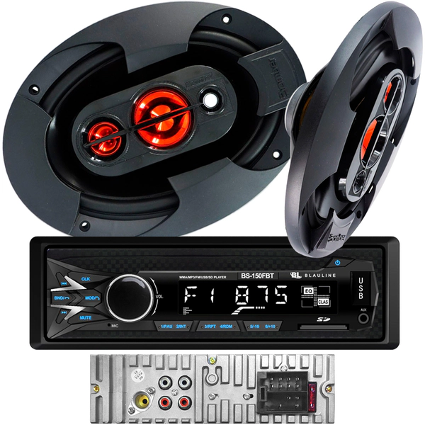 Combo Estereo Blauline Bluetooth con Parlantes 6x9 Bomber