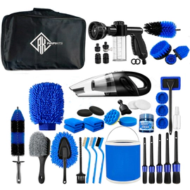 Kit Limpieza Autos 42pzas Pistola Espuma + Aspiradora Portátil