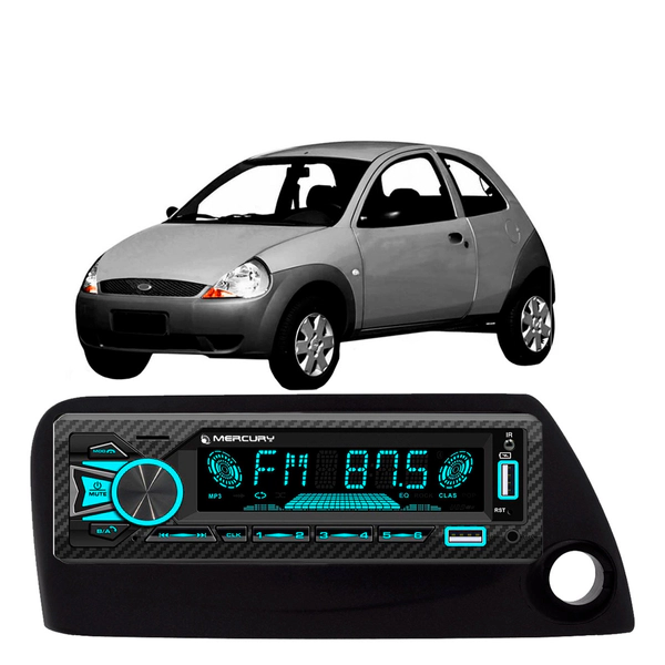 Stereo Usb Rgb Bluetooth Mercury 60w Ford Ka Negro Baliza