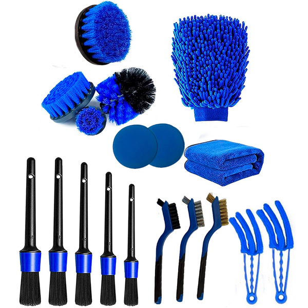 Kit Limpieza 18 Piezas Auto Detailing Pad Pulido Cepillos