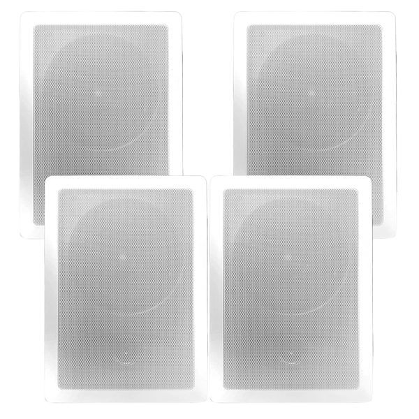 Parlantes Bafles Pared Techo Funcional Rectangular Blanco X4