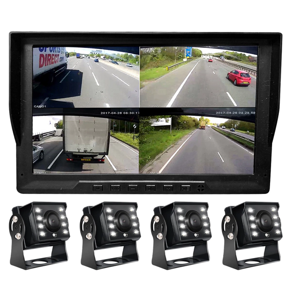 Pantalla + 4 Cámaras Estacionamiento Para Camion Dvr Graba