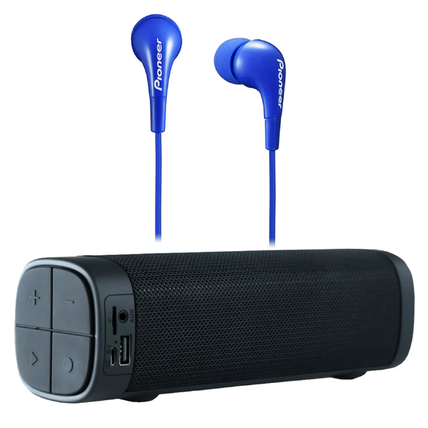 COMBO PARLANTE PORTATIL MY BOMBER SMART BLUETOOTH NEGRO + AURICULARES PIONEER SE