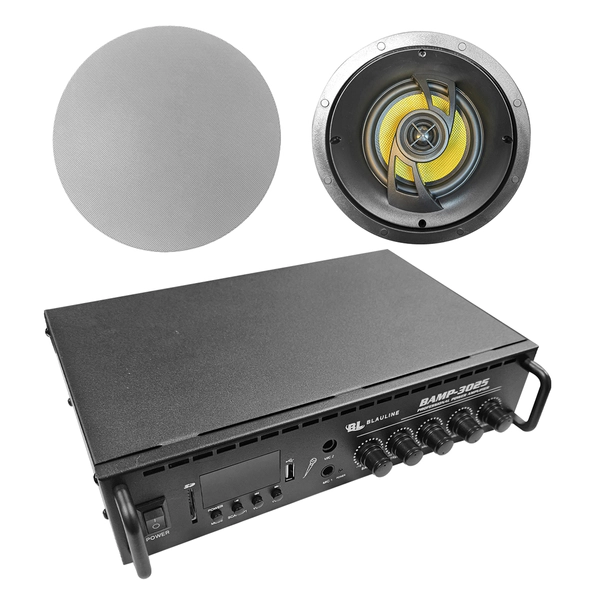 Par Parlantes Bafles Techo Montaje 6 Pulgadas + Amplificador