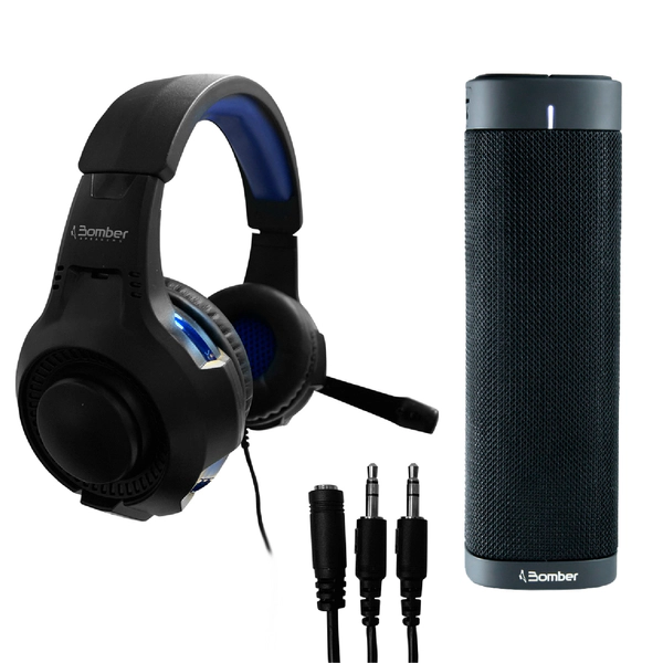 COMBO PARLANTE PORTATIL MY BOMBER SMART BLUETOOTH + AURICULARES MYP P47