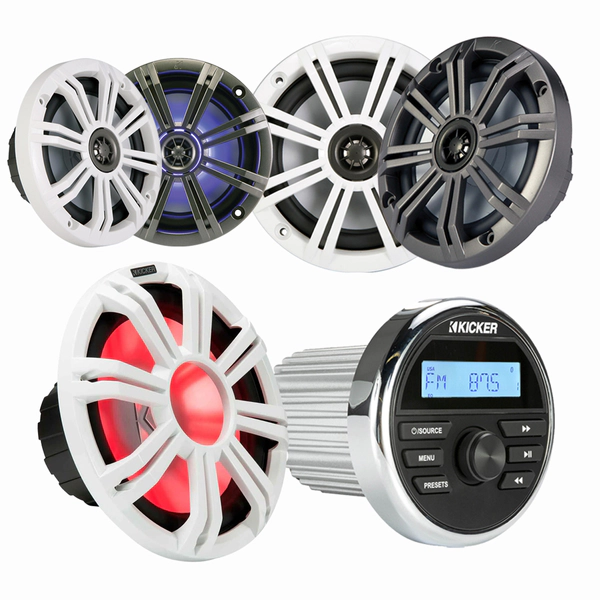***COMBO KICKER REPRODUCTOR MARINO 46 KM C2 + PARLANTES 8" PULGADAS 45 KM8 4L LE