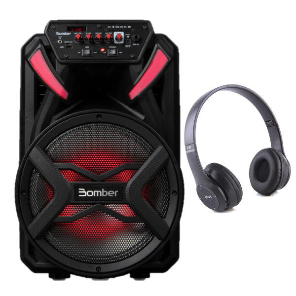 Parlante Portatil Bafle Bluetooh Bomber + Auriculares
