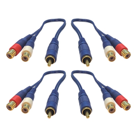 Kit 4 Cables Rca Derivador Y 2 Hembra 1 Macho Potencias 30cm