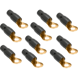Kit 10 Terminales Ojal Aislado Blauline 4GA A Negro