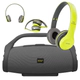 COMBO PARLANTE MYP PORTATIL BS 218 GRIS + AURICULARES MYP P47 BLUETOOTH VERDE