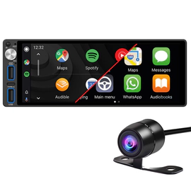 Pantalla Simple Din Car Play Android Auto + Cámara Retroceso