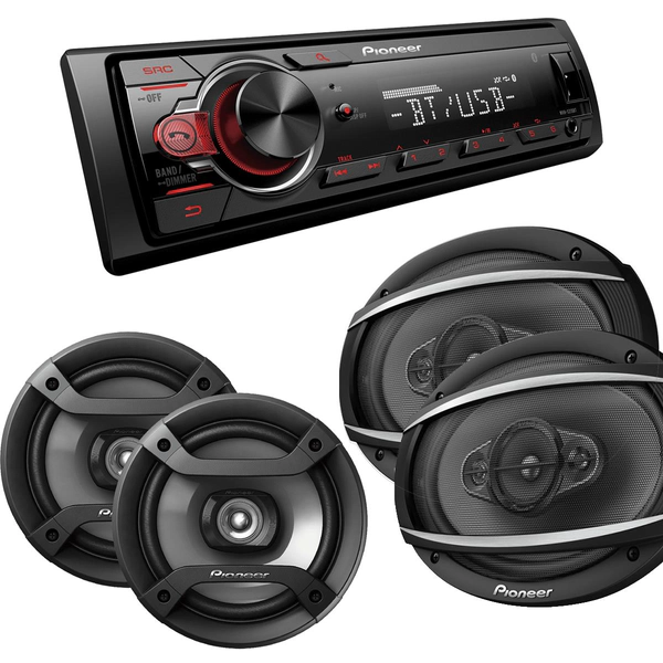 Combo Pioneer Estéreo MVH-S215BT + TS-165 + Parlantes 6x9