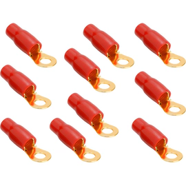 Kit 10 Terminales Ojal Aislado Blauline 4GA Rojo