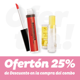 Kit: Labial líquido rojo + manteca cacao natural con 25% de descuento