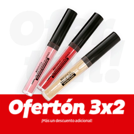 Brillo + labial rosa y labial rojo GRATIS (3x2)