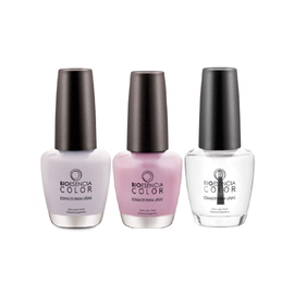 Kit Rosada: Esmalte blanco + esmalte calcio rosa + brillo translúsido