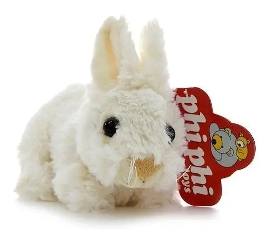 Peluche Suave Conejita Acostada Orejas Paradas 17 Cm