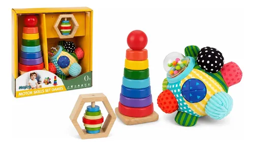 Juguete Montessori Bebé Sensorial Madera Encastre 3 En 1