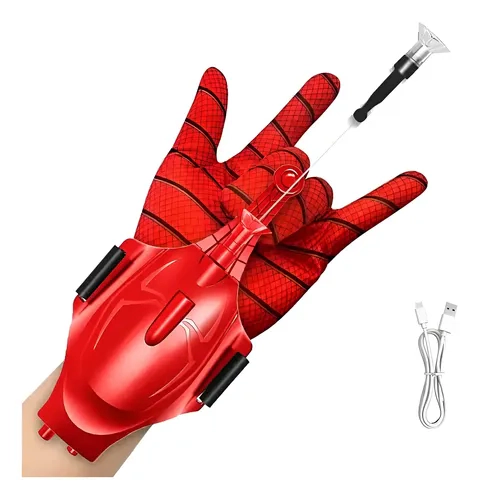 Guante Spiderman Lanza Telaraña Electronico Iman Sopapa Rojo