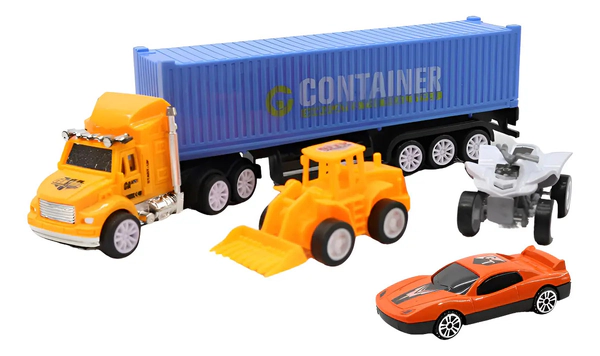 Set Camion De Remolque Con Autos A Friccion