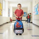 Mochila Escolar Carro 16 Pulgadas Spiderman Arañas Wabro Azul Geométrico