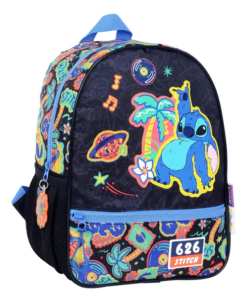 Mochila Stitch Disco 12 Espalda Azul