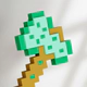 Hacha De Juguete 3d Para Armar 19 Piezas Minecraft Verde