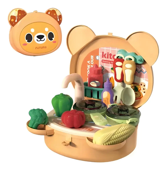 Valija De Osito Con Set De Cocinero Incluye Accesorios