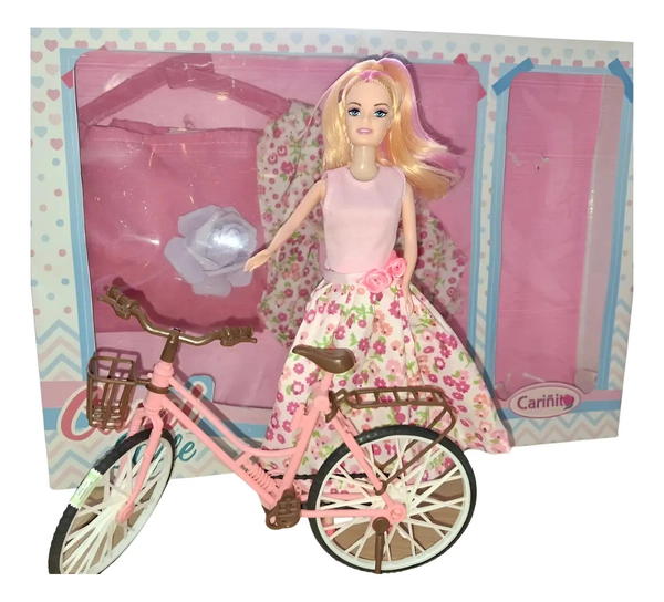 Muñeca Cami Style Con Bicicleta Y Vestido Carinito