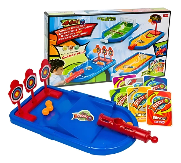 Juego De Mesa 4 En 1 Futbol Basquet Bowling Y Tiro Al Blanco