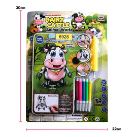 Inflable Vaca Para Colorear Con Fibras 26cm