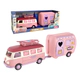 Casa Rodante Autobus Caravana Rosa Con Luz Y Sonido
