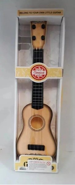 Ukelele Guitarra Con Cuerdas Reales Infantil Niños Juguete Beige