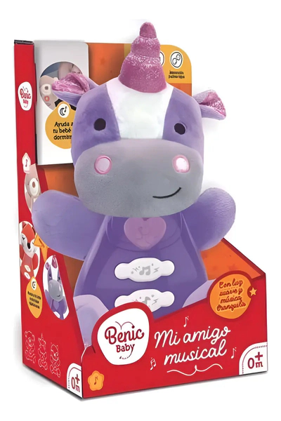 Peluche Unicornio Benic Baby Con Luces Y Sonidos