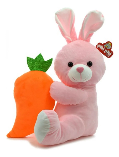 Peluche Conejo Con Zanahoria Suave 40cm Phi Phi Toys