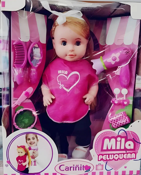 Set Peluqueria De Mila Con Accesorios 40cm Original Cariñito