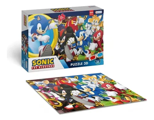 Rompecabezas 3d Sonic 60 Piezas Con Anteojos 3d Tapimovil