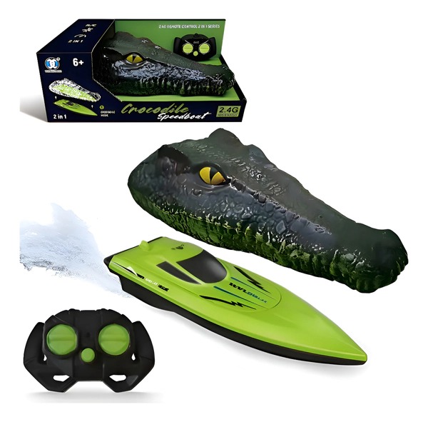 Lancha Cocodrilo 2 En 1 Speedboat Con Control Remoto Niños