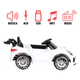 Auto A Batería 6v Deportivo Control Remoto Padres Sonido Luz BLANCO