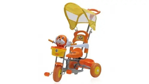 Triciclo A Pedal Con Toldo Perro Naranja Original Nenes